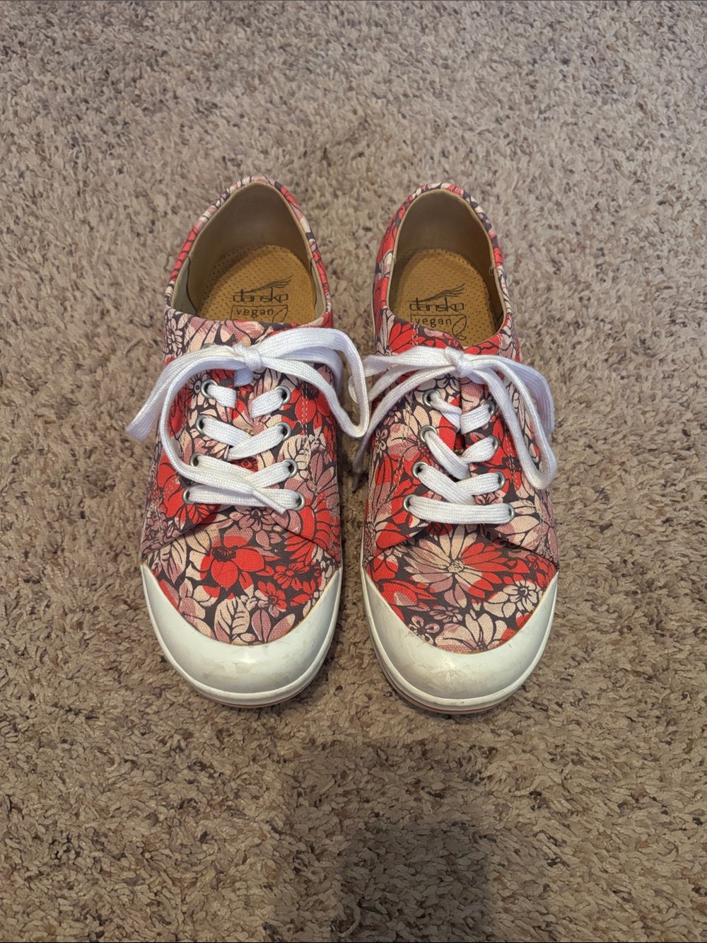 Dansko Floral Sneakers Pink & Red 39 8.5